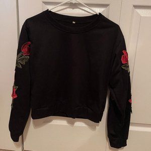 Black Rose Embroidered Sweater